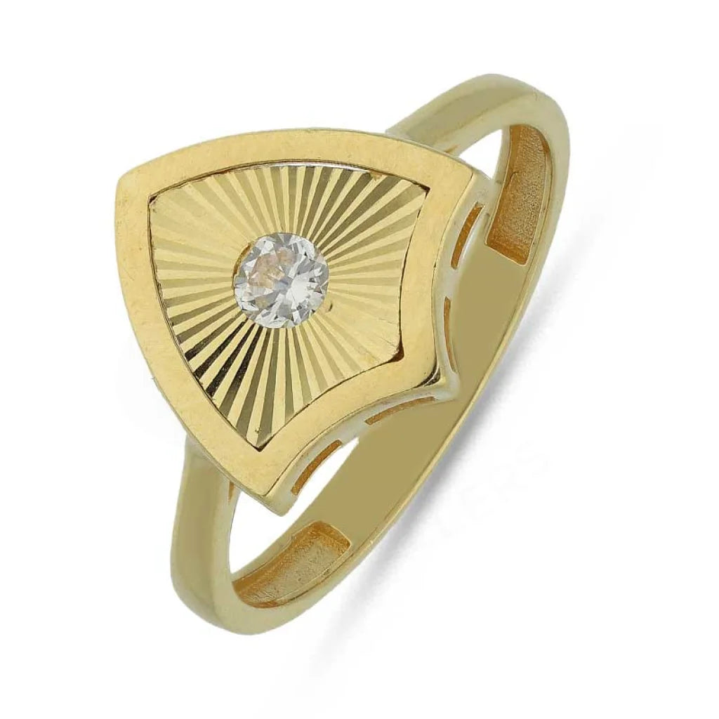 ladies-handmade-platinum-rings-Gold Shield Shaped Ring 18KT - FKJRN18K3793