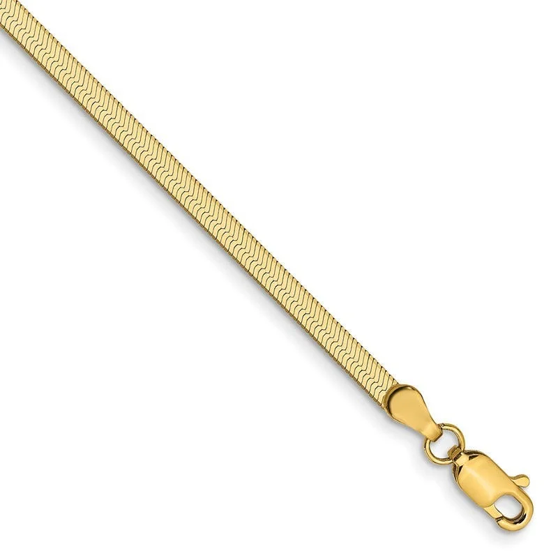 Ladies bracelets blush gold -14k 2.5mm Silky Herringbone Chain Bracelet