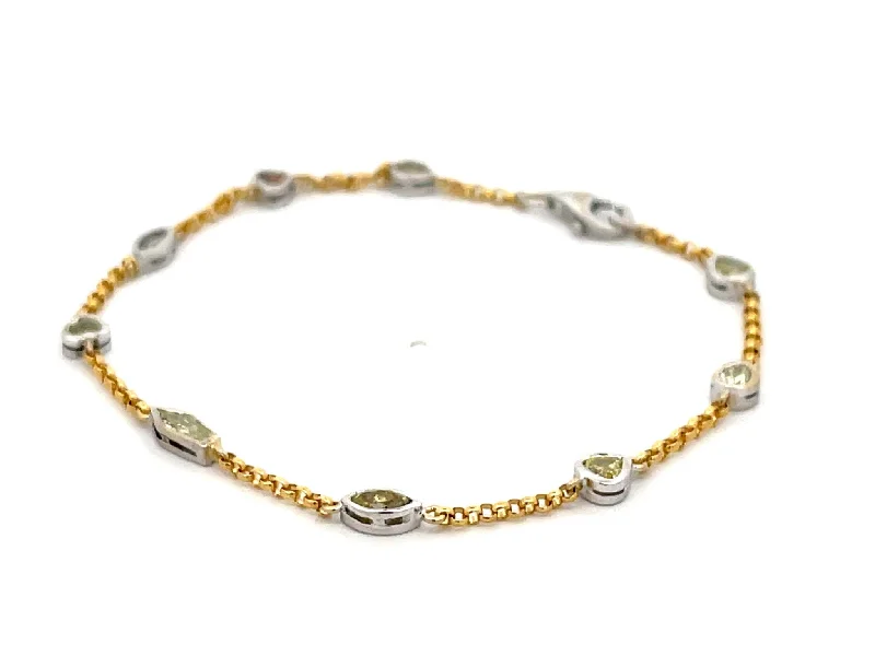 Ladies bracelets for chill hangouts -Diamonds by the Yard Multi Color and Shape Diamond Bracelet in 18k Gold