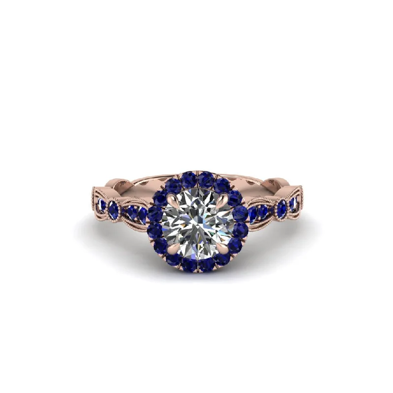 engagement-custom-diamond-ring-Round Cut Diamond Radiant Eternity Engagement Ring - Kamryn No. 62