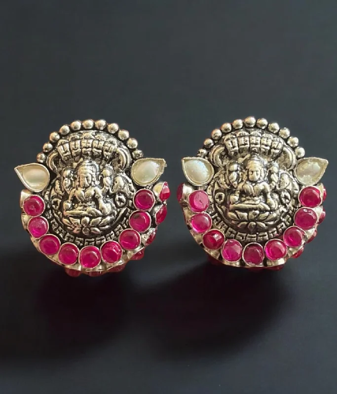 ladies-party-rose-gold-earrings-The Abhata Silver Lakshmi Kemp Earrings