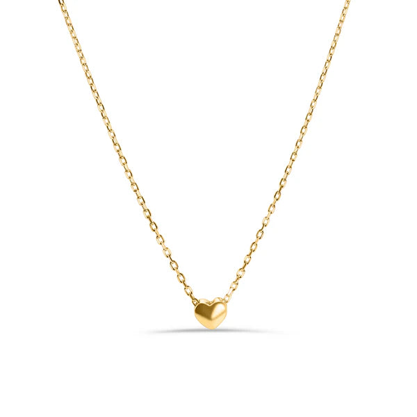 Ladies necklaces with phoenix pendants -Gold Plated 925 Sterling Silver Small Heart Necklace