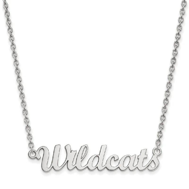 Ladies necklaces for reunions -Sterling Silver Kansas State Medium 'Wildcats' Pendant Necklace