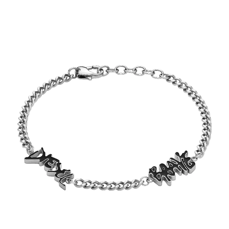 Ladies bracelets with prism charms -Steel Unisex Bracelet