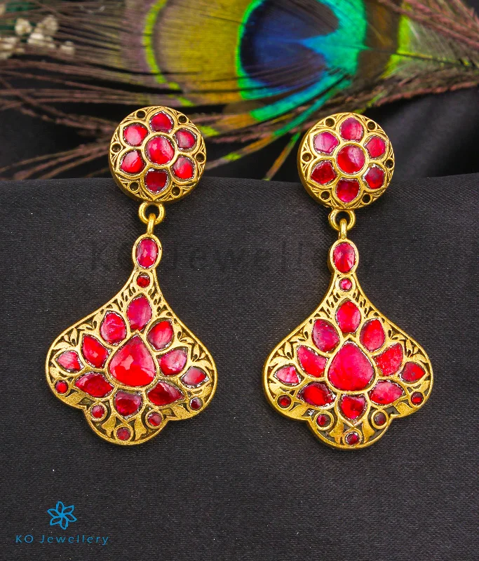 ladies-bridal-gold-earrings-The Neeraja Silver Kundan Earrings