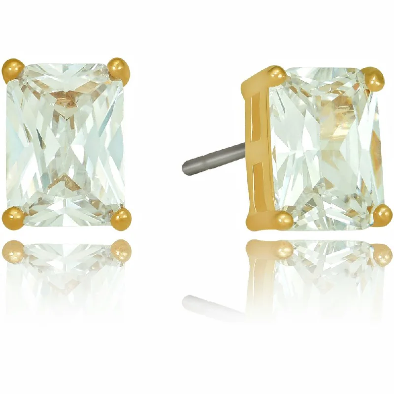 ladies-handmade-hoop-earrings-Cubic Zirconia Cube Stud Earrings