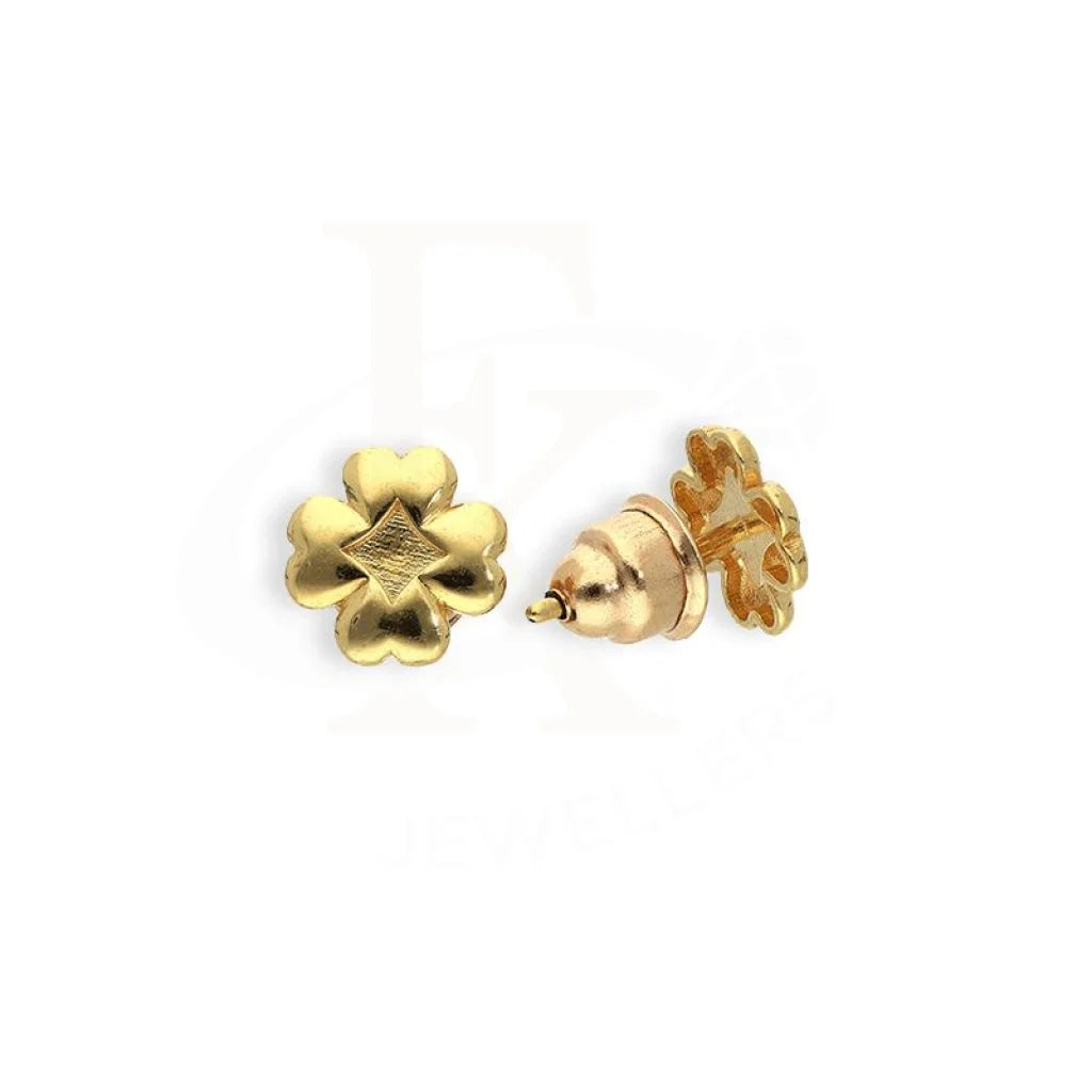 Gold Flower Stud Earrings 18KT - FKJERN18K2289