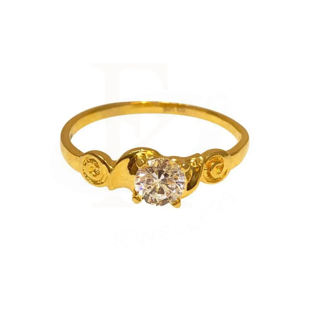 ladies-diamond-solitaire-rings-Gold Ring 18KT - FKJRN1294