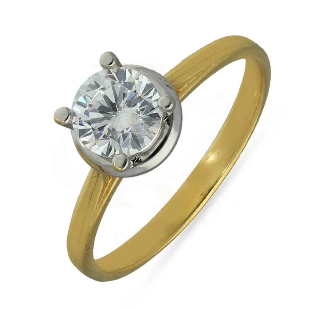 ladies-radiant-cut-platinum-rings-Gold Solitaire Ring 18KT - FKJRN18K3109