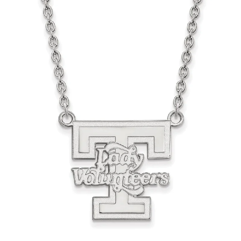 Ladies necklaces etched details -Sterling Silver U of Tennessee Lady Volunteers Pendant Necklace