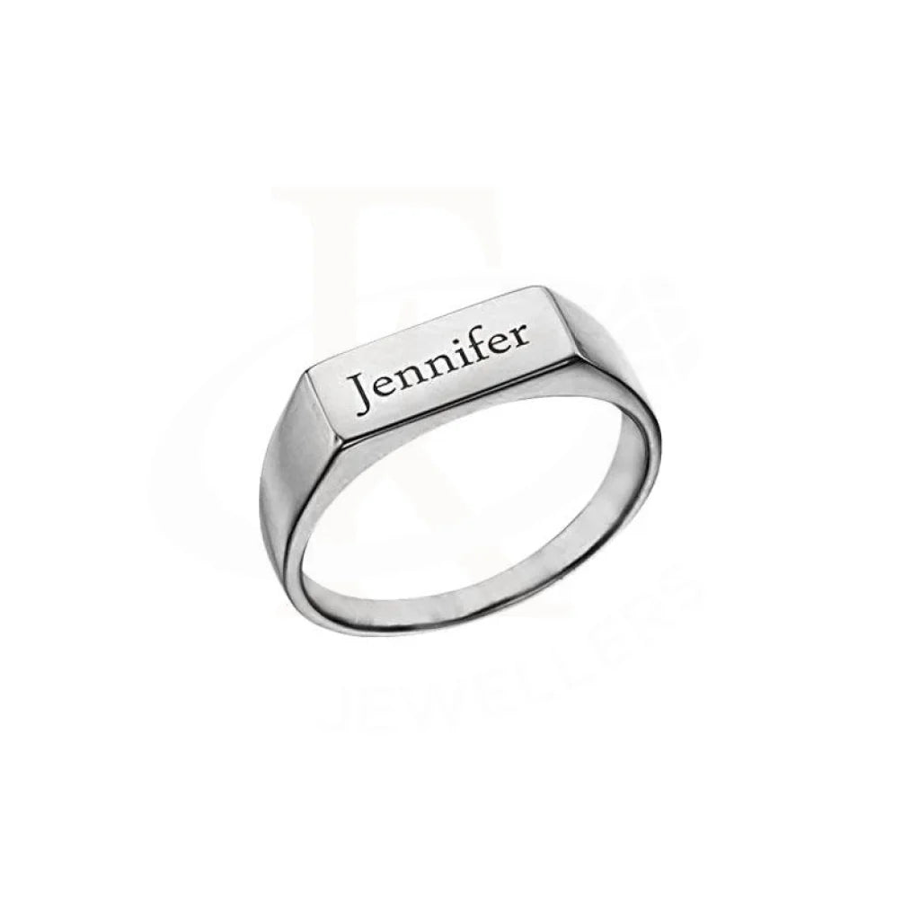 ladies-princess-cut-gold-rings-Silver 925 Name Engraved Ring - FKJRN2053