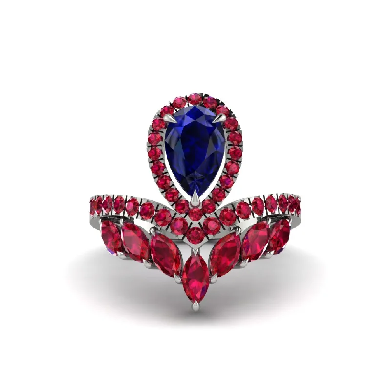 engagement-luxury-diamond-ring-Sapphire Crown Radiance Engagement Ring - Aviana No. 60