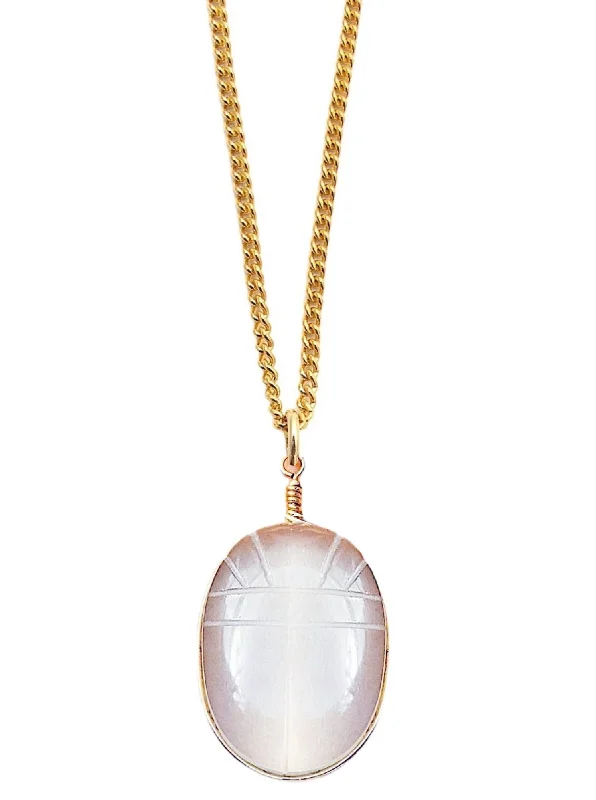 Ladies necklaces with bird pendants -Scarab Quartz Necklace