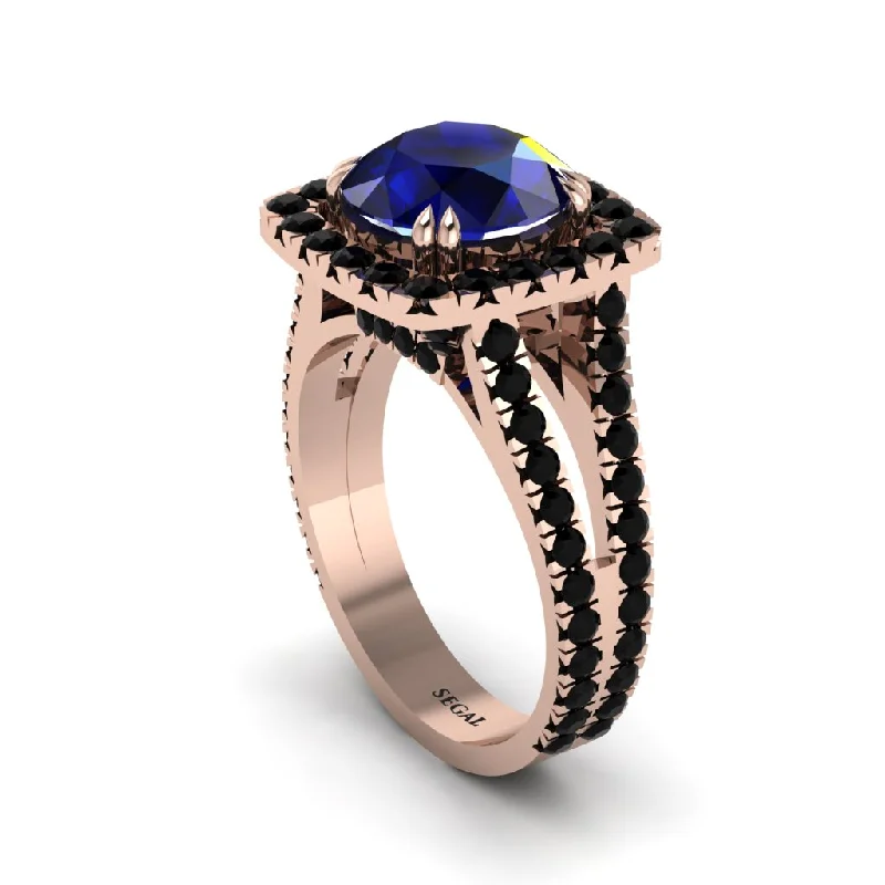 engagement-wedding-white-gold-ring-Sapphire Pave Split Shank Engagement Ring - Averie No. 44