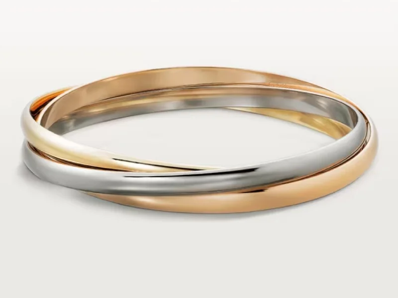 Ladies bracelets for afternoon teas -Cartier Trinity Bracelet in 18K White Yellow and Rose Gold