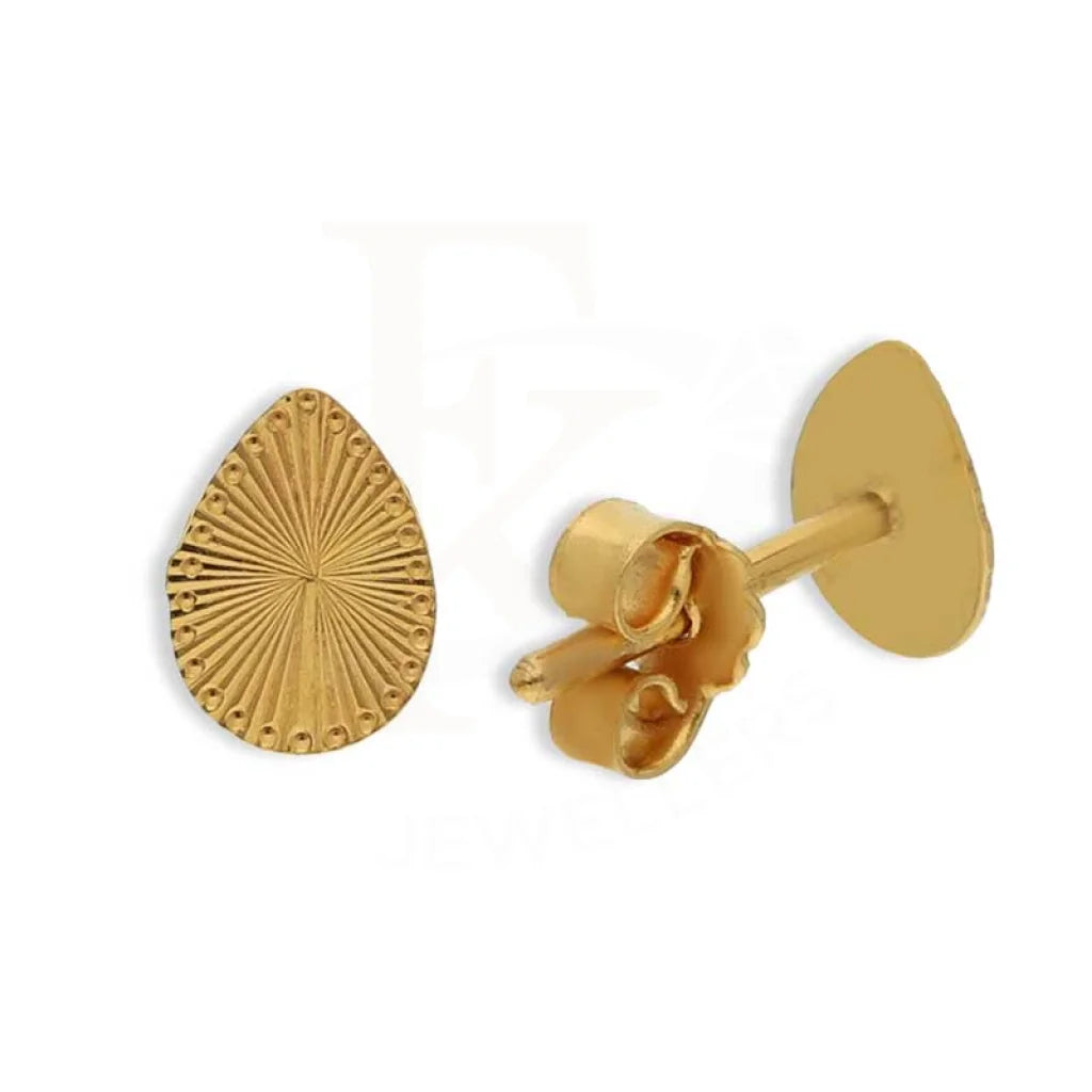 ladies-heart-chandelier-earrings-Gold Pear Shaped Stud Earrings 21KT - FKJERN21K3078