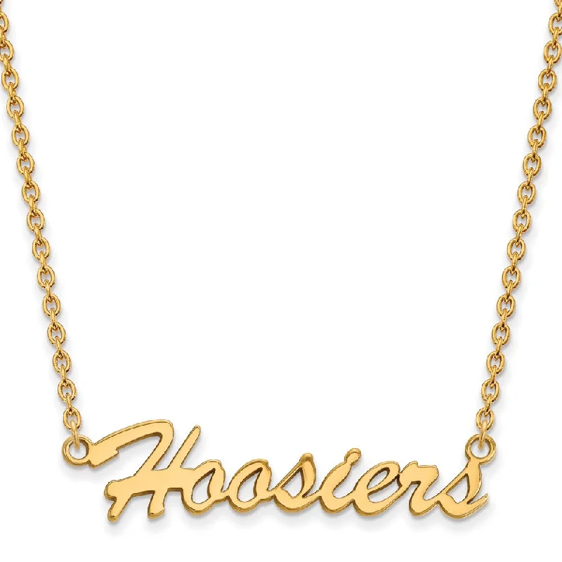 Ladies necklaces for yogis -14k Gold Plated Silver Indiana U Medium Pendant Necklace