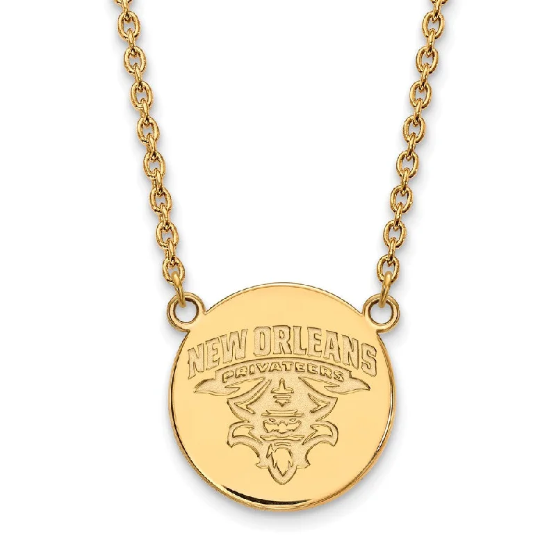 Ladies necklaces with iolite -14k Gold Plated Silver U of New Orleans Privateers Disc Necklace