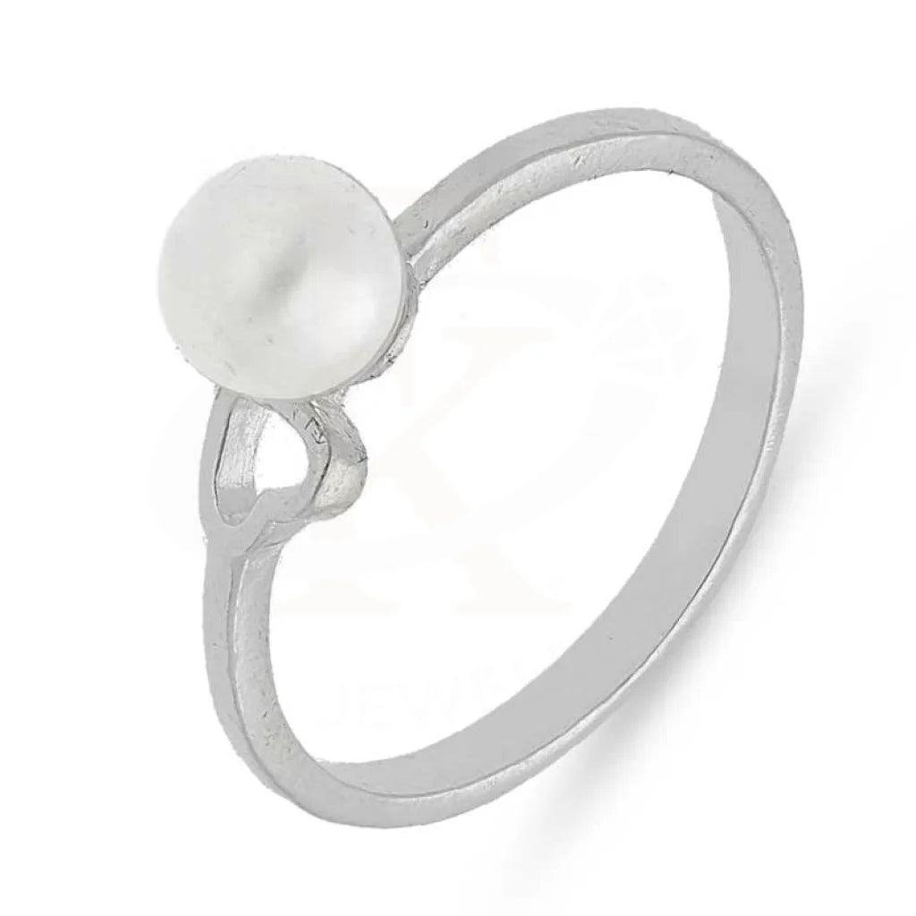 ladies-gold-diamond-rings-Sterling Silver 925 Pearl and Heart Ring - FKJRN2086