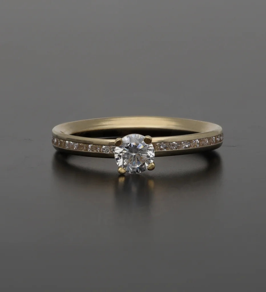 ladies-promise-diamond-rings-Gold Classic Solitaire Rings 18KT - FKJRN18K7469