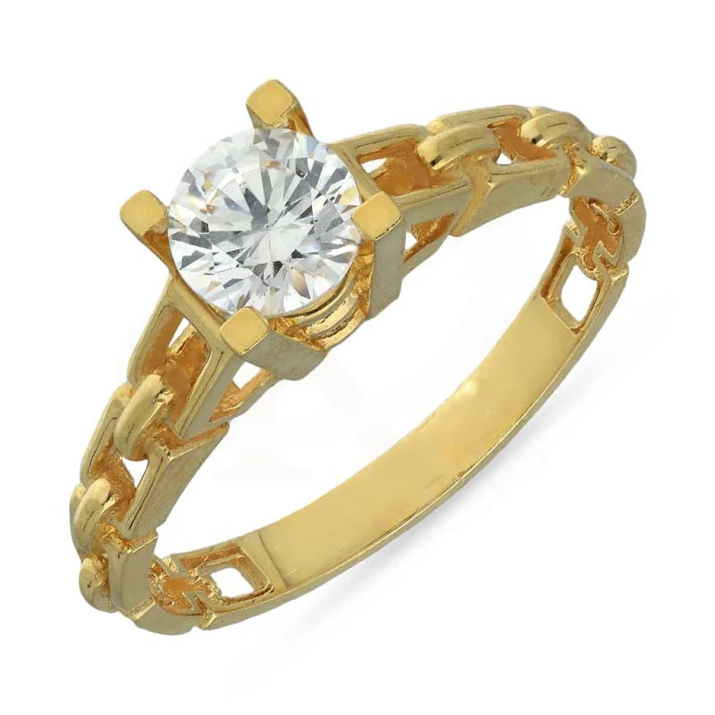 ladies-pearl-modern-rings-Gold Solitaire Ring 18KT - FKJRN18K3097