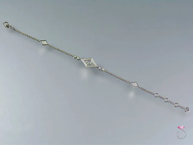 Ladies bracelets for dance nights -Chopard Happy Diamond White Gold Bracelet