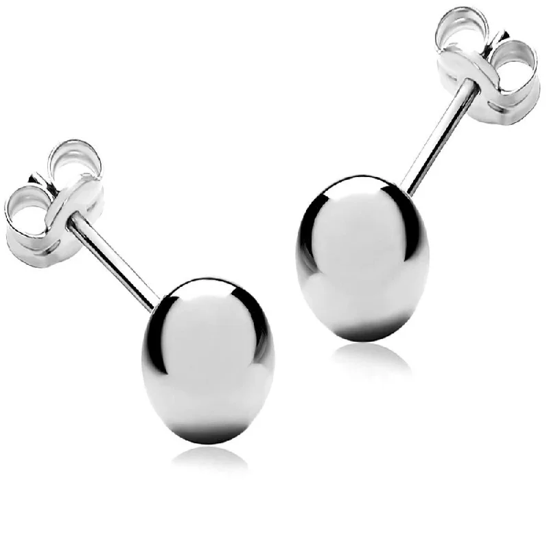 ladies-charm-pearl-earrings-6mm Stud Earrings, Rhodium