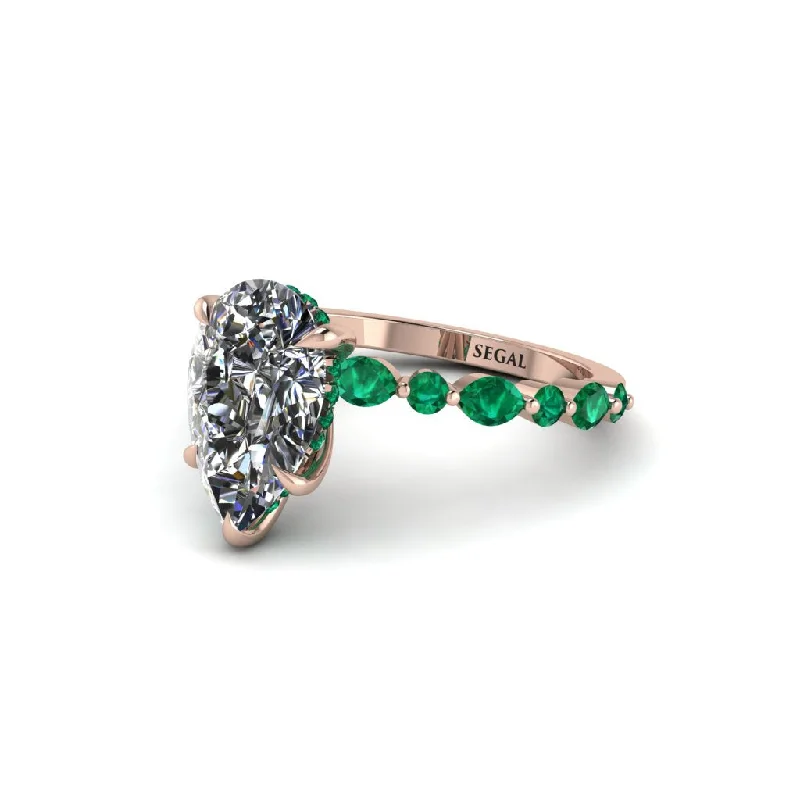 engagement-elegant-emerald-ring-Pear-Cut Diamond Halo Engagement Ring - Nylah No. 17