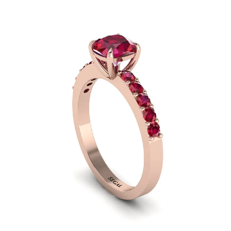 engagement-heart-platinum-ring-Cushion-Cut Ruby Classic Elegance Engagement Ring - Demi No. 56