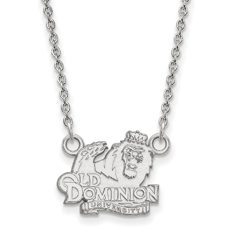 Ladies necklaces for trailblazers -Sterling Silver Old Dominion U Small Pendant Necklace