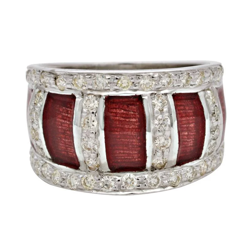 ladies-silver-unique-rings-Ring-Diamond (Enamel)  (190CS)