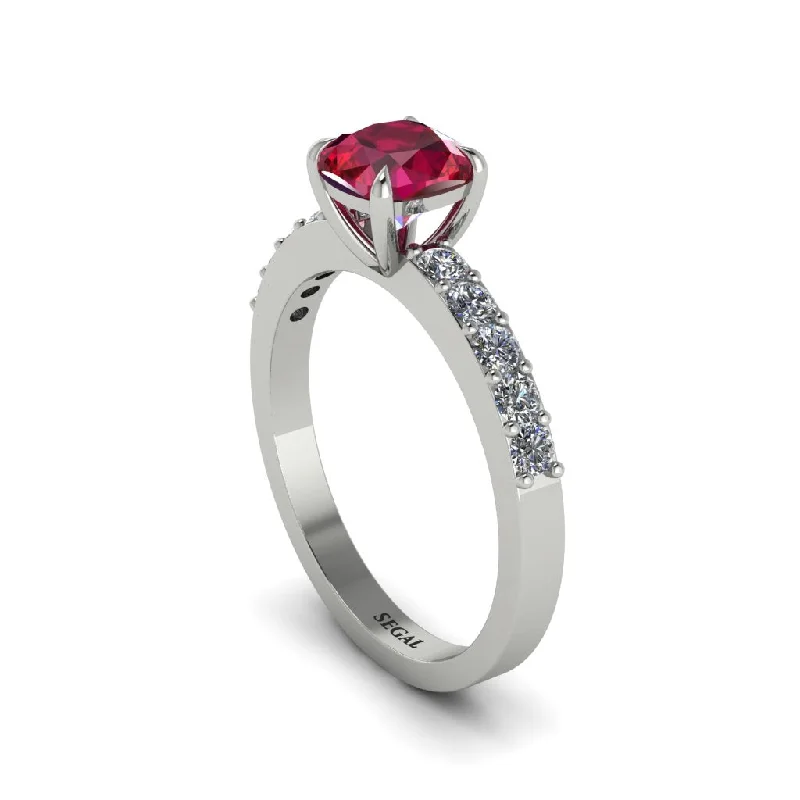 engagement-rose-gold-vintage-ring-Cushion-Cut Ruby Classic Elegance Engagement Ring - Demi No. 12