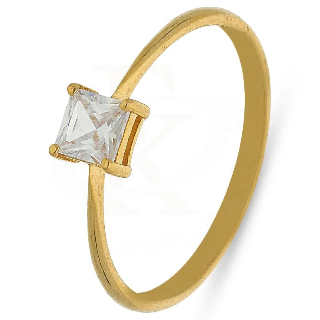 ladies-radiant-cut-gold-rings-Gold Solitaire Ring 21KT - FKJRN21K2725