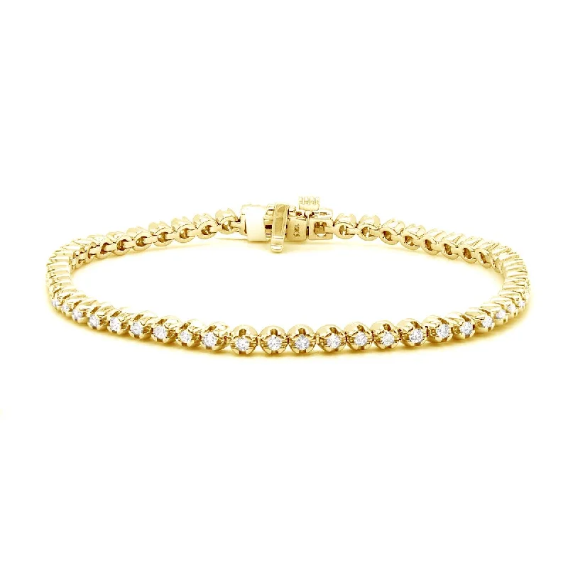 Ladies bracelets sea-inspired -CLASSIC YELLOW GOLD TENNIS BRACELET WITH 56 DIAMONDS, 1.05 CT TW