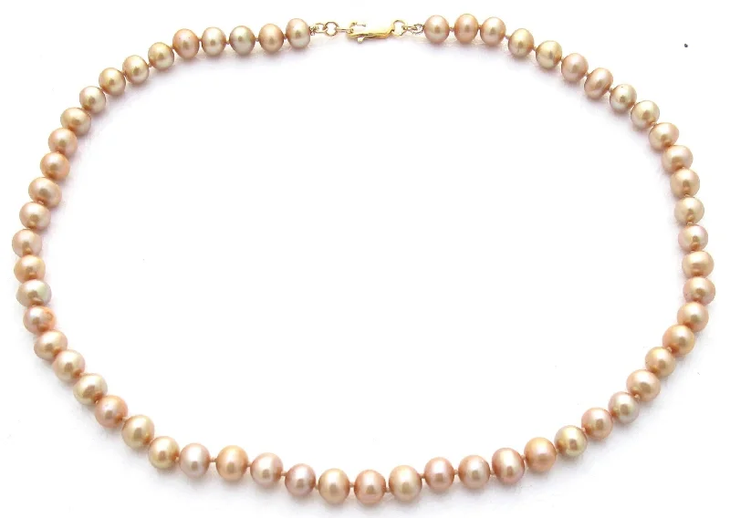 Ladies necklaces for baby showers -Champagne Pearl Collar Necklace