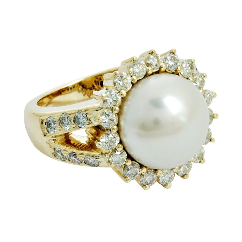 ladies-heart-gold-rings-Ring-Pearl and Diamond  (1501I)