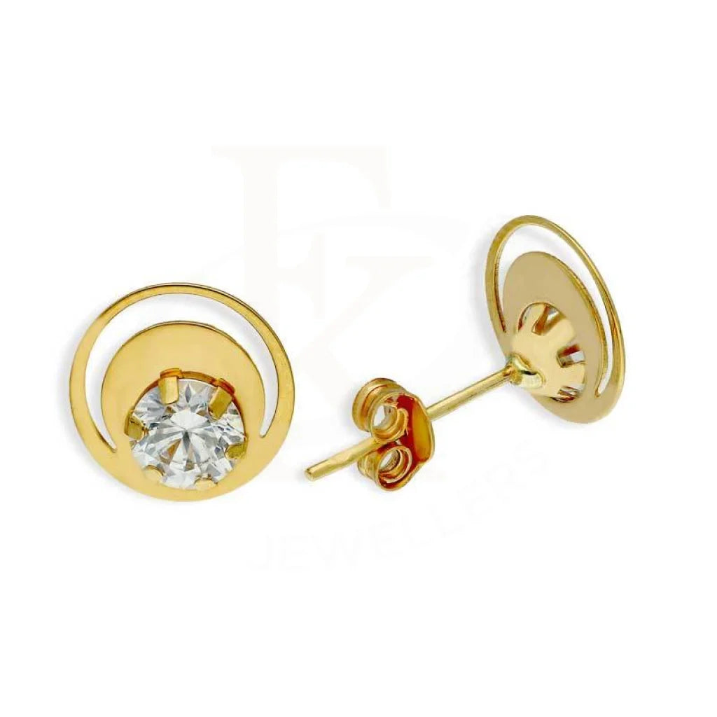 ladies-sterling-silver-hoop-earrings-Gold Solitaire Stud Earrings 18KT - FKJERN18K2760