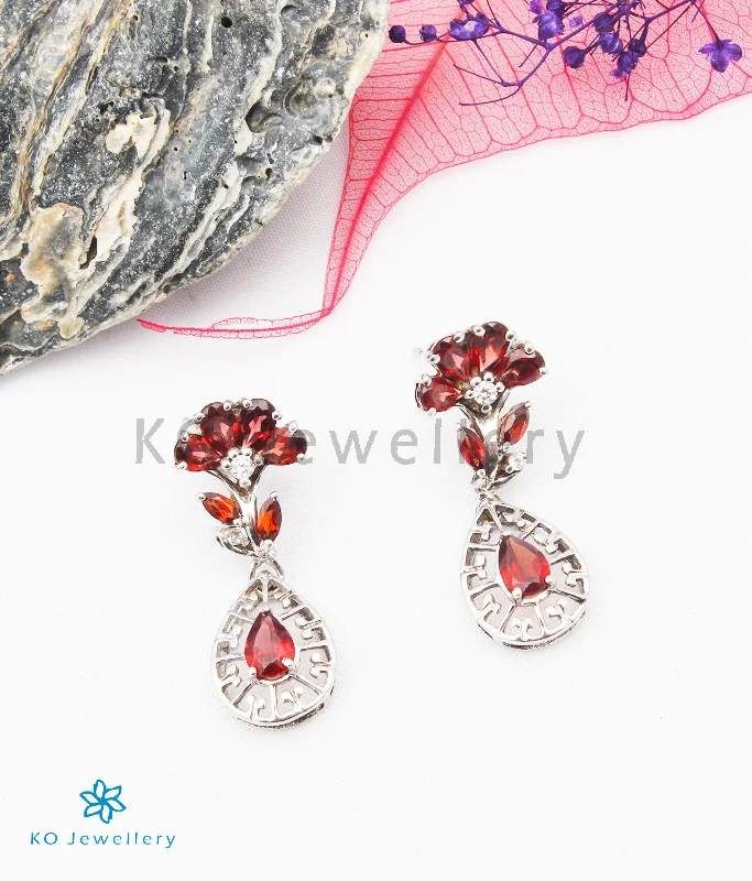 ladies-classic-hoop-earrings-The Angelina Silver Gemstone Earrings