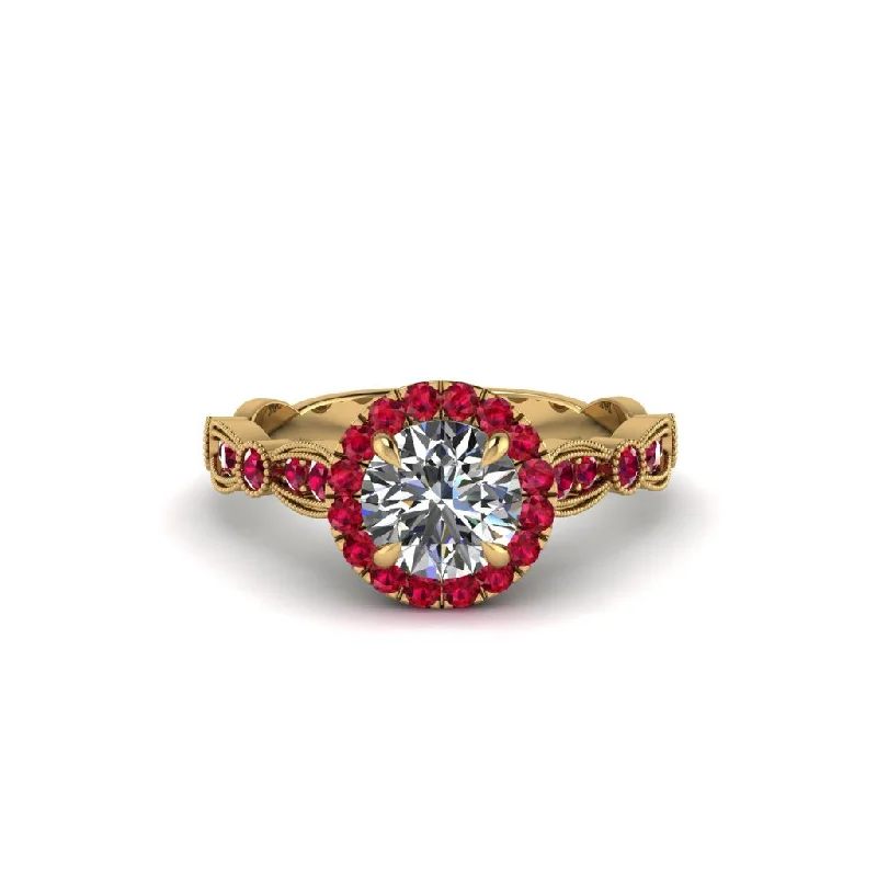 engagement-luxury-diamond-ring-Round Cut Diamond Radiant Eternity Engagement Ring - Kamryn No. 46