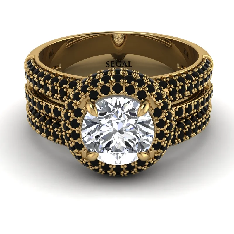 engagement-handmade-gold-ring-Diamond Halo Luxury Pave Engagement Ring - Sierra No. 31