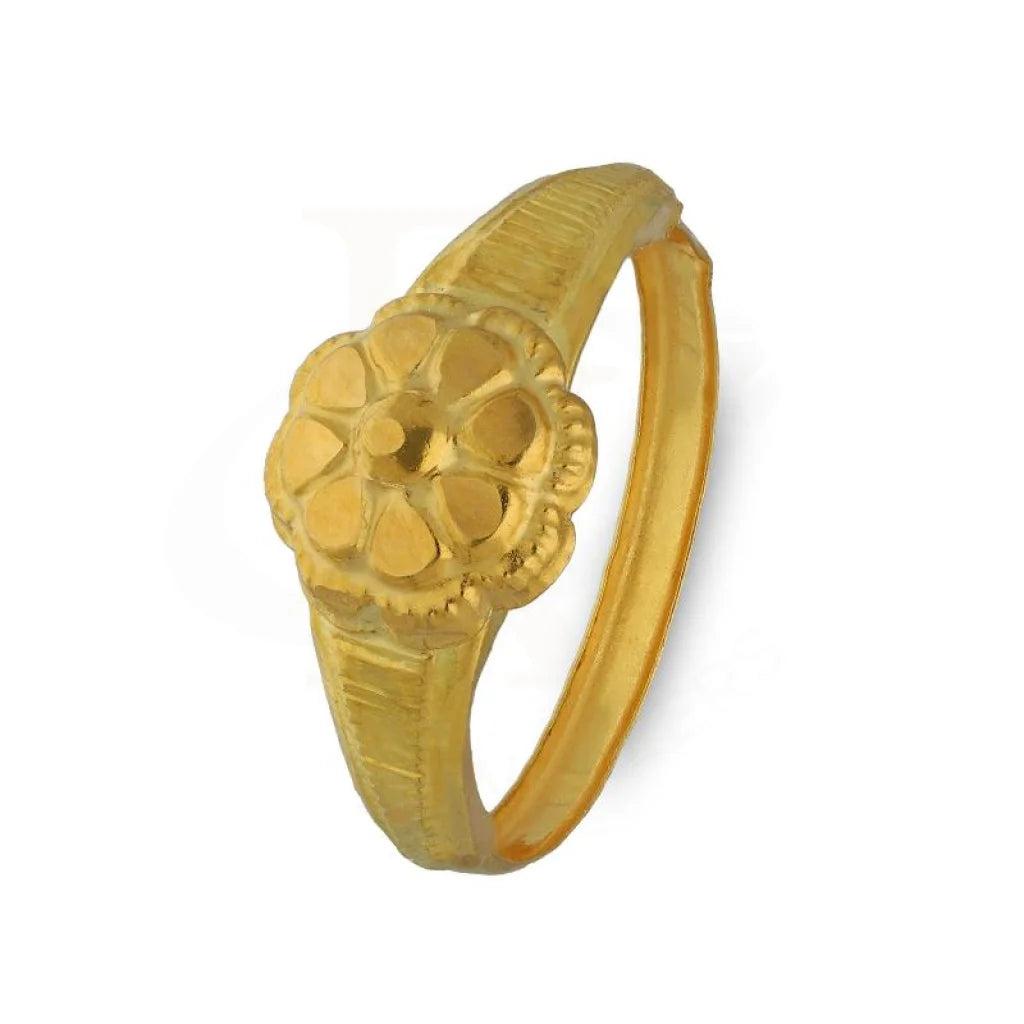 ladies-asscher-cut-gold-rings-Gold Flower Ring 18KT - FKJRN18K3304