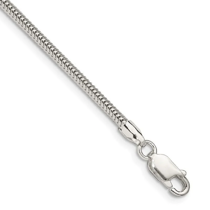 Ladies bracelets for meditation fans -Sterling Silver 2.5mm Round Snake Chain Bracelet