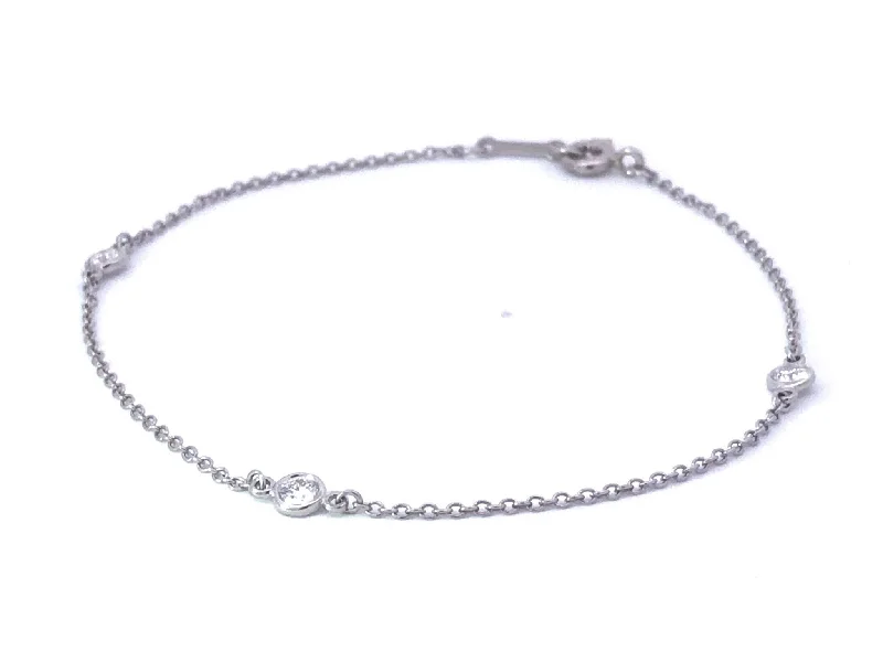 Ladies bracelets for travel days -Elsa Peretti Diamonds by the Yard Bracelet in Platinum