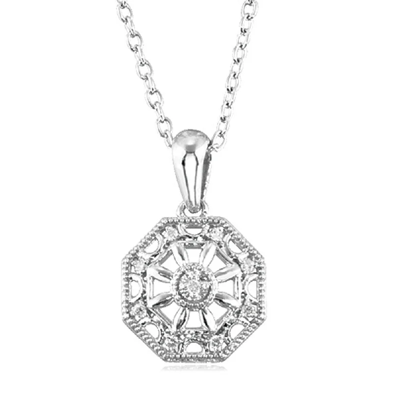 Ladies necklaces for models -Vintage Style Diamond Nautical Necklace in Sterling Silver