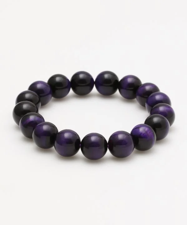 Ladies bracelets spiral patterns -3A Grade 12mm Purple Tiger Eye Bracelet