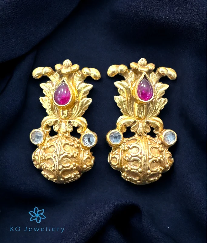 ladies-ethnic-silver-earrings-The Silver Peacock Kundan Earrings