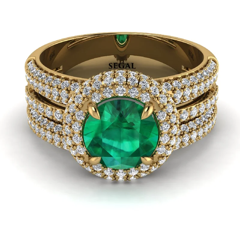 engagement-radiant-cut-diamond-ring-Emerald Halo Luxury Pave Engagement Ring - Sierra No. 4