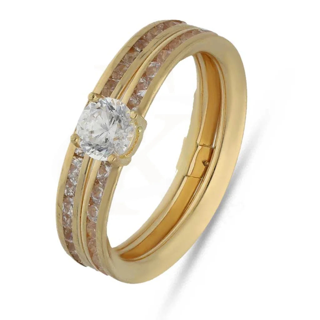 ladies-vintage-gold-rings-Gold Solitaire Ring 18KT - FKJRN18K3795