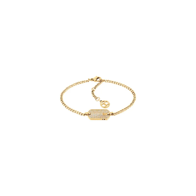 Ladies bracelets with oak charms -Women Gold Bracelet