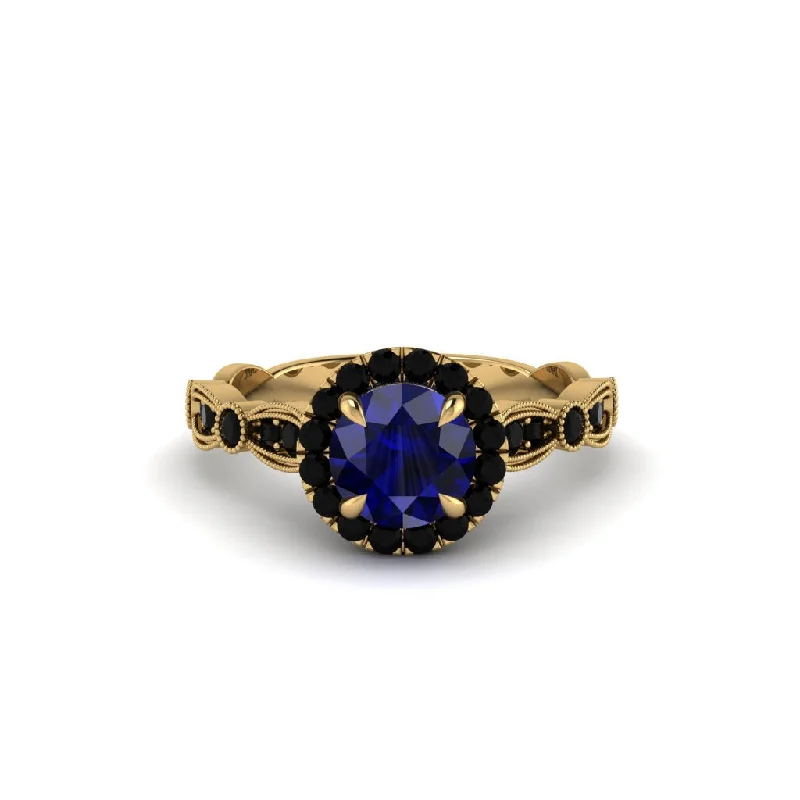 engagement-modern-diamond-ring-Round Cut Sapphire Radiant Eternity Engagement Ring - Kamryn No. 43